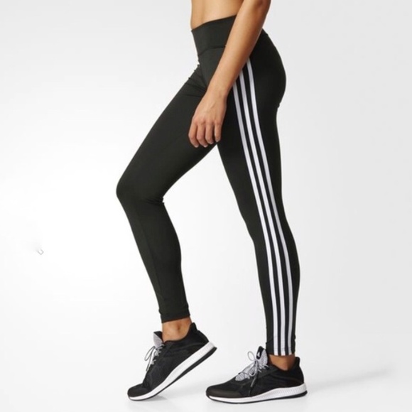 adidas ClimaLite® D2M Three Stripes Long Tights - Picture 1 of 2